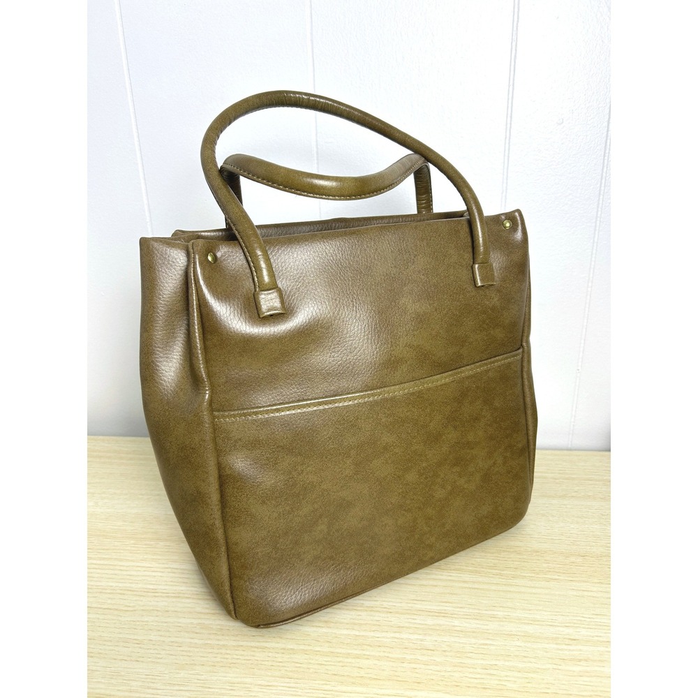 Dover Made in USA Brown Leather Tote Bag Purse mid‎ century modern classic